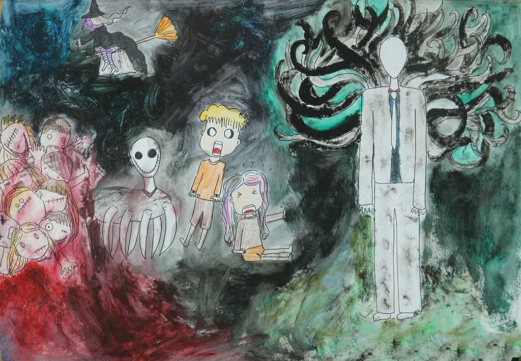 Tranh vẽ "Lễ hội Halloween" - Tranh vẽ số 11